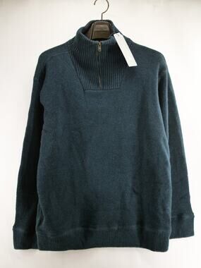 IrelandsEye Lambswool NWT Half Zip Sweater Mens XXL Pine Green Irish Knit Jumper